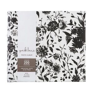 Black Dahlias on White Photo Album by Park Lane- Holds 4x6‎ photos